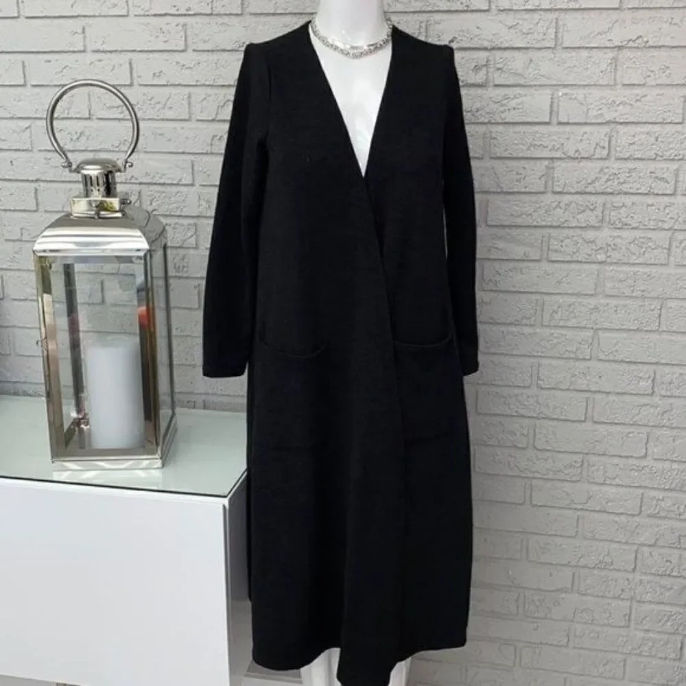 LuLaRoe Sarah Women Black Long Sleeve Open Front Duster Size S